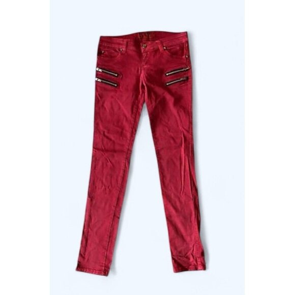 Tripp nyc Pants - TRIPP NYC Pants WOMENS Size 3 Skinny Red Zipper Pockets Goth Punk